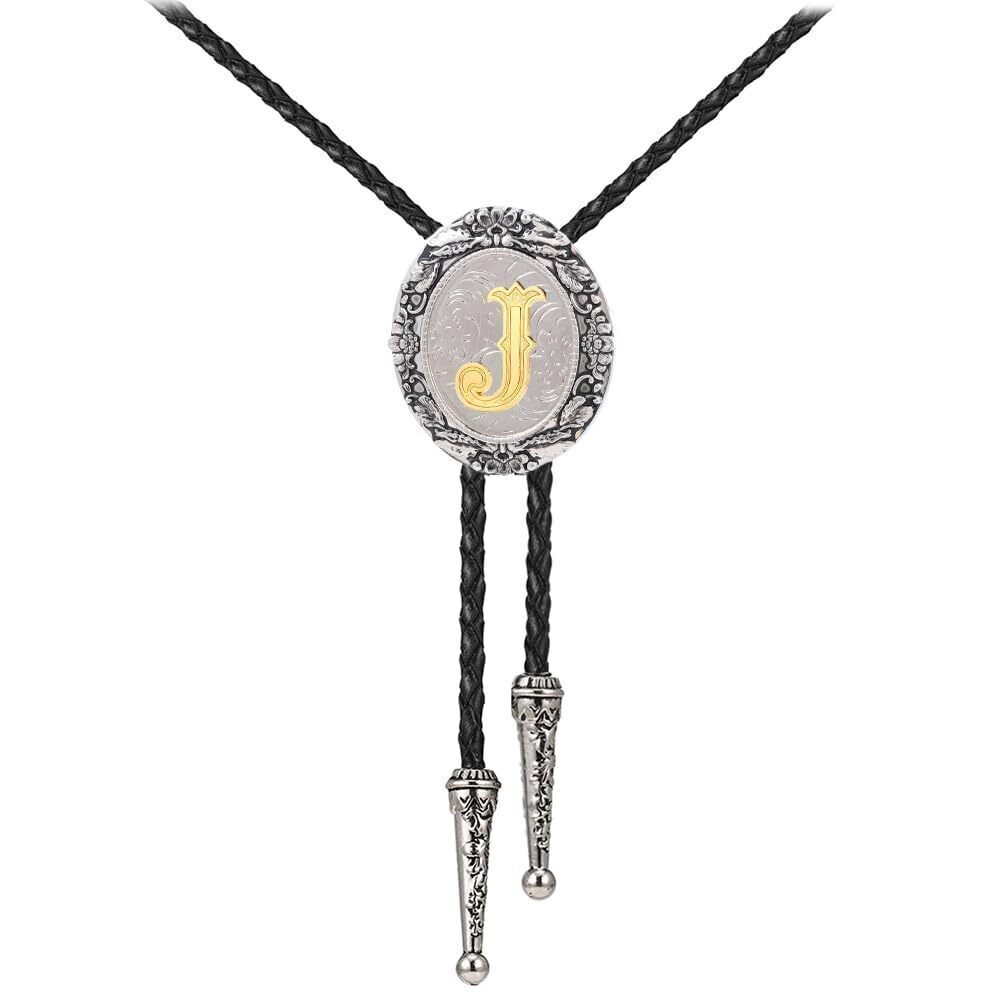 6751 Initial Bolo Tie Western Cowboy Letter Named Bolo Tie Native American